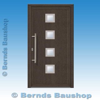 Haustür CK-18E | Ornamentglas | Eiche Dunkel | einwärts öffnend