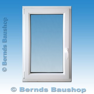 1 flg. Fenster | 60 x 80 | innen weiß / außen weiß | Dichtung: grau | Bohrung: ohne | DIN links einwärts öffnend