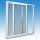 Schiebefenster | 250 x 160 ( B x H ) | doppelt schiebbar | weiß