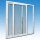 Schiebefenster | 250 x 160 ( B x H ) | doppelt schiebbar | weiß