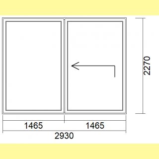 Hebe-Schiebe-Tür (HST) | 293 x 227 (B x H) | anthrazit | links: Festelement | rechts: Hebe-Schiebe-Flügel | TI901