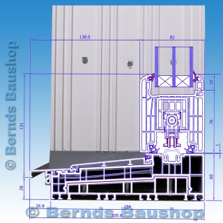 Hebe-Schiebe-Tür (HST) | 293 x 227 (B x H) | anthrazit | links: Festelement | rechts: Hebe-Schiebe-Flügel | TI901
