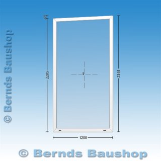 schräges Festelement | 124 x 228,5/234,5 cm | 2-fach Glas | weiß | VA581