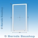 schräges Festelement | 124 x 228,5/234,5 cm | 2-fach Glas | weiß | VA581