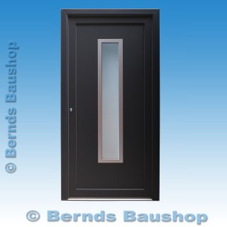 Haustür CM-01A | Ornamentglas | anthrazit | auswärts öffnend