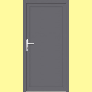 Eingangstür PM-01A | anthrazit | auswärts öffnend innen weiß / außen anthrazit glatt (ähnlich RAL 7016) 98 x 200 DIN rechts auswärts öffnend
