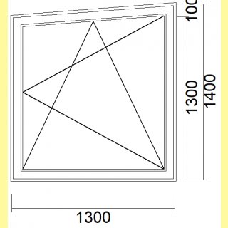 1 flg. Fenster mit Schräge | 130 x 130/140 | rechts | weiß | 2-fach Glas | RB261