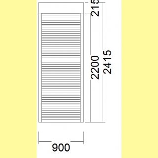 Aufsatz-Rollladen | 21,5er Kasten | grau | 90 x 241,5 | Gurt: links | VG801