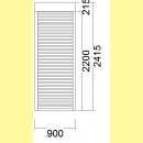 Aufsatz-Rollladen | 21,5er Kasten | grau | 90 x 241,5 |...