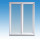 2 flg. Balkontür | weiß | 150 x 200 und 160 x 210 | ISO 4/16/4