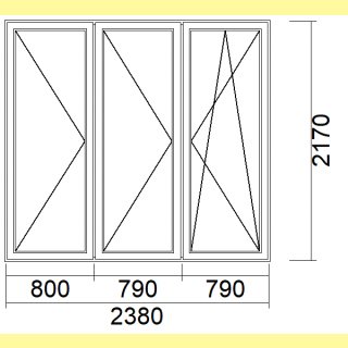 3 flg. Balkontür mit Rollladen | 238 x 217 / 241 x 238,5 | basaltgrau | 3-fach Glas | abschließbar und flache Schwelle | VH531