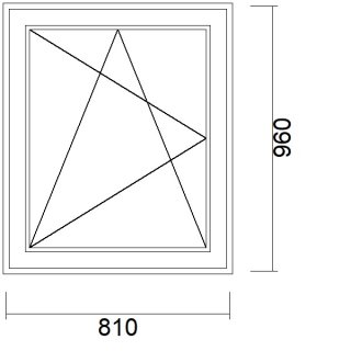 1 flg. Fenster | 81 x 96 | links | weiß | 2-fach Glas VSG matte Folie | VJ261