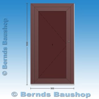 Kunststoff Kellertür | schokobraun | 90 x 169 | rechts einwärts | umlaufend stahlverstärkt | PD702
