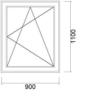 1 flg. Fenster | 90 x 110 + 17,5 cm Aufsatzrollladen mit Gurt | rechts | weiß | 3-fach Glas | WC263
