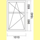 1 flg. Fenster | 101 x 164 | links | Nussbaum | 2-fach...