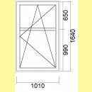 1 flg. Fenster | 101 x 164 | rechts | Nussbaum | 2-fach...