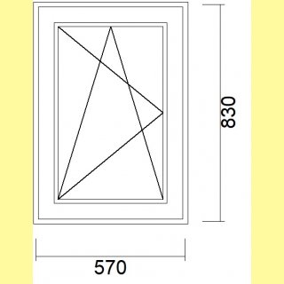 1 flg. Fenster | 57 x 83 | links | weiß | 2-fach Glas | WD263
