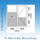 Aluminium Haustür mit festem Seitenteil | 201 x 217 | anthrazit | E-Öffner | Einzelstück | UF702