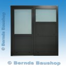 Haustür aus Aluminium mit festem Seitenteil in...
