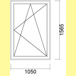 1 flg. Fenster | 105 x 156,5 | rechts | weiß | 3-fach Glas | WF261