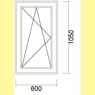 1 flg. Fenster | 60 x 105 | links | weiß | 3-fach Glas | WH261