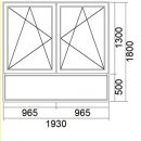 2 flg. Fenster mit Unterlicht | 193 x 180 | DK/DK |...