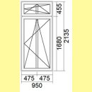 Fenster mit Oberlicht und Aufsatzrollladen | 95 x 213,5 +...