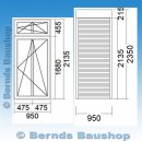 Fenster mit Oberlicht und Aufsatzrollladen | 95 x 213,5 +...