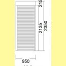 Fenster mit Oberlicht und Aufsatzrollladen | 95 x 213,5 + 21,5 | weiß | 3-fach Glas