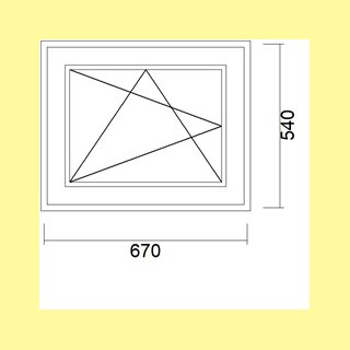 1 flg. Fenster | 67 x 54 | links | weiß | 2-fach Glas | XA269