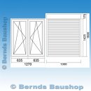 2 flg. Fenster mit Rolladen | 130 x 142,5 + 17,5 cm |...