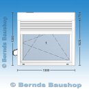 Fenster mit Aufsatzrollladen | 130 x 120 cm | links |...