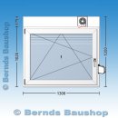 Fenster mit Aufsatzrollladen | 130 x 120 cm | links | weiß | 2-fach Glas | XA264