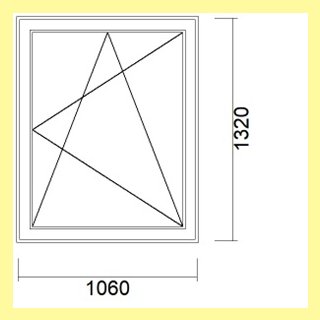 1 flg. Fenster | 106 x 132 | rechts | weiß | 2-fach Glas | XF261