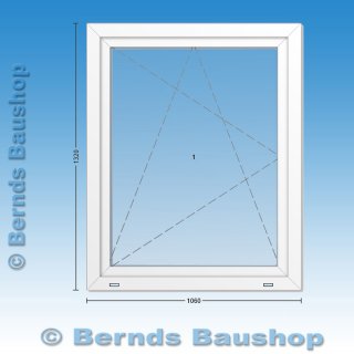 1 flg. Fenster | 106 x 132 | rechts | weiß | 2-fach Glas | XF261