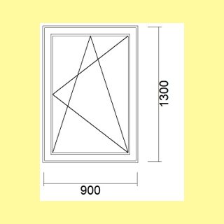 1 flg. Fenster | 90 x 130 | rechts | weiß | 2-fach Glas | XL261