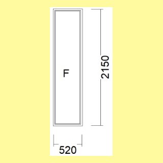 Festelement | 52 x 215 | fest  | VSG mit matter Folie 3-fach-Verglasung | weiß | XL582