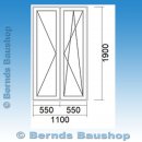 2 flg. Balkontür | 110 x 190 | beidseitig weiß...