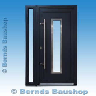 Haustür mit Seitenteil und Stoßgriff | anthrazit | 127 x 200 | links einwärts | YK751