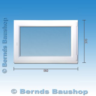 1 flg. Fenster | 56 x 37 | rechts | weiß | 2-fach Glas | YA261