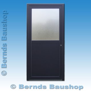 Nebeneingangstür SO-12A | 98 x 200 und 98 x 208 | Ornamentglas 504 | anthrazit | Bautiefe: 60 mm