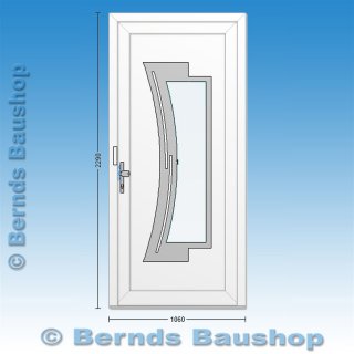 Haustür mit E-Öffner | PENNSYLVANIA INOX | weiß | 106 x 229 | links einwärts | umlaufend stahlverstärkt | YF701