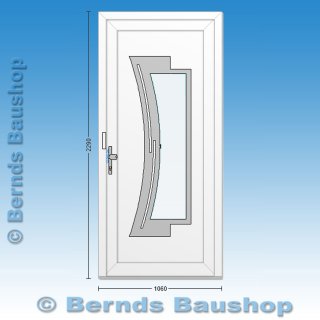 Haustür mit E-Öffner | PENNSYLVANIA INOX | weiß | 106 x 229 | links einwärts | umlaufend stahlverstärkt | YF701