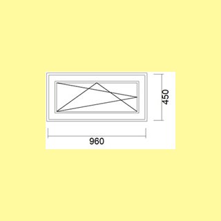 1 flg. Fenster | 96 x 45 | links | weiß | 2-fach Glas | YJ261