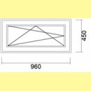 1 flg. Fenster | 96 x 45 | links | weiß | 2-fach...