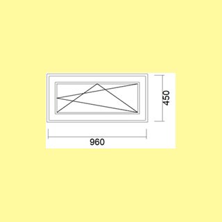 1 flg. Fenster | 96 x 45 | rechs | weiß | 2-fach Glas | YJ262