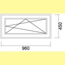 1 flg. Fenster | 96 x 45 | rechs | weiß | 2-fach...
