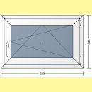 1 flg. Fenster | 92 x 59 | rechs | weiß | 2-fach...