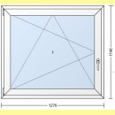1 flg. Fenster | 127 x 114 | links | weiß | 2-fach...
