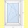 1 flg. Fenster | 74 x 111 | links | weiß | 2-fach Glas | YJ265
